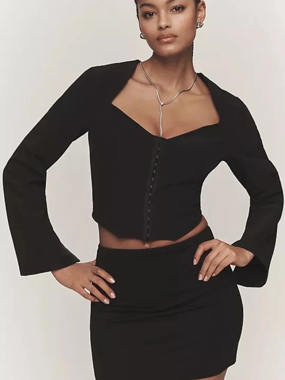 Rare to find By Anthropologie Open-Back Tuxedo Top Sz XL NWT